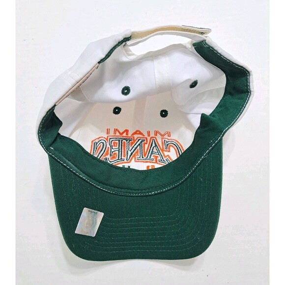 Miami Hurricanes Vintage Canes University Hat Cap White Orange Green Strapback - Picture 5 of 6